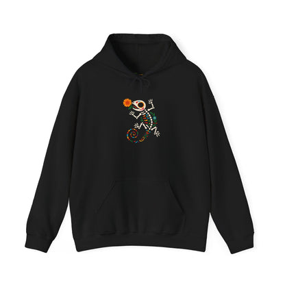 Sugar Skull Lizard Hooded Sweatshirt – Floral Skeleton Charm with Day of the Dead Vibes | Lizard Designs – S Hoodie by Printify