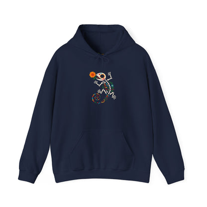 Sugar Skull Lizard Hooded Sweatshirt – Floral Skeleton Charm with Day of the Dead Vibes | Lizard Designs – S Hoodie by Printify