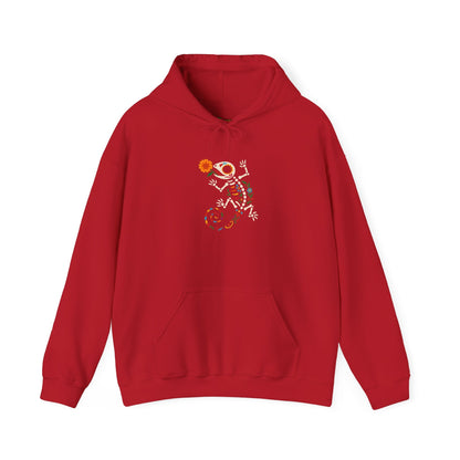 Sugar Skull Lizard Hooded Sweatshirt – Floral Skeleton Charm with Day of the Dead Vibes | Lizard Designs – S Hoodie by Printify