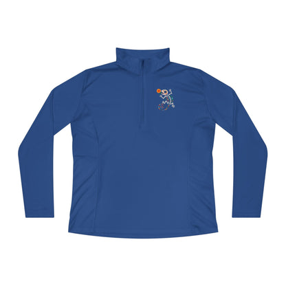 Sugar Skull Lizard Quarter - Zip Pullover – Floral Skeleton Charm with Day of the Dead Vibes | Lizard Designs – True Royal Long - sleeve by Printify