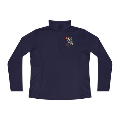Sugar Skull Lizard Quarter - Zip Pullover – Floral Skeleton Charm with Day of the Dead Vibes | Lizard Designs – True Navy Long - sleeve by Printify