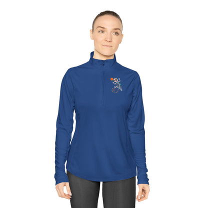 Sugar Skull Lizard Quarter - Zip Pullover – Floral Skeleton Charm with Day of the Dead Vibes | Lizard Designs – True Royal Long - sleeve by Printify
