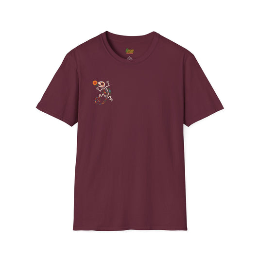 Sugar Skull Lizard Tee – Floral Skeleton Charm with Day of the Dead Vibes | Lizard Designs Shirt – Maroon T-Shirt for casual wear (1 view)