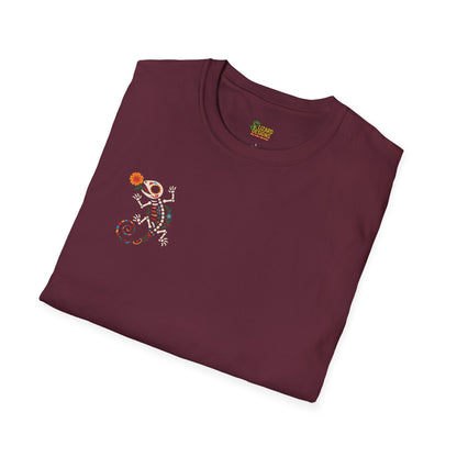 Sugar Skull Lizard Tee – Floral Skeleton Charm with Day of the Dead Vibes | Lizard Designs Shirt – Maroon T-Shirt for casual wear (3 view)