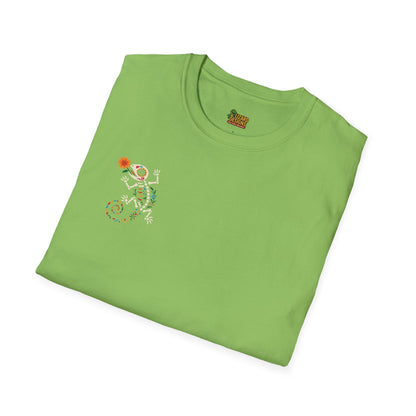 Sugar Skull Lizard Tee – Floral Skeleton Charm with Day of the Dead Vibes | Lizard Designs Shirt – Lime T-Shirt for casual wear (23 view)