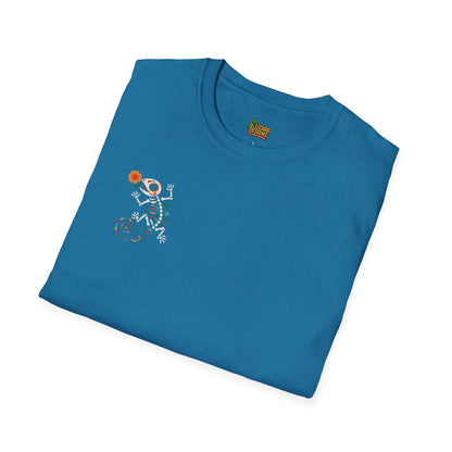 Sugar Skull Lizard Tee – Floral Skeleton Charm with Day of the Dead Vibes | Lizard Designs Shirt – Antique Sapphire T-Shirt for casual wear (43 view)