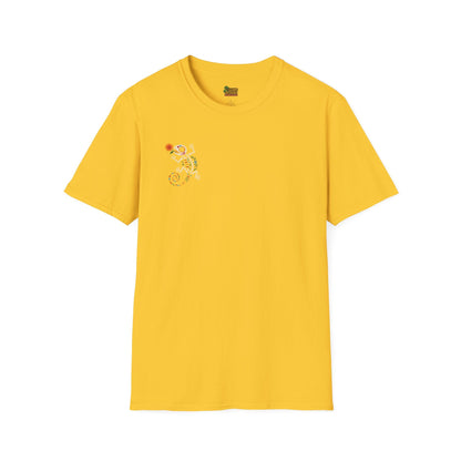 Sugar Skull Lizard Tee – Floral Skeleton Charm with Day of the Dead Vibes | Lizard Designs Shirt – Daisy T-Shirt by Printify