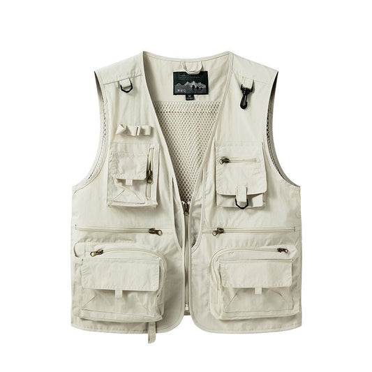 Summer Tactical Vest – 14 - Pocket Lightweight Mesh | Fishing, Hiking, Photography & Work – White Coats & Jackets for ExtendedShip (1 view)