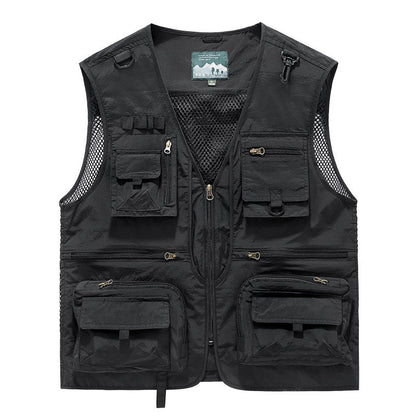 Summer Tactical Vest – 14 - Pocket Lightweight Mesh | Fishing, Hiking, Photography & Work – Black Coats & Jackets for ExtendedShip (7 view)