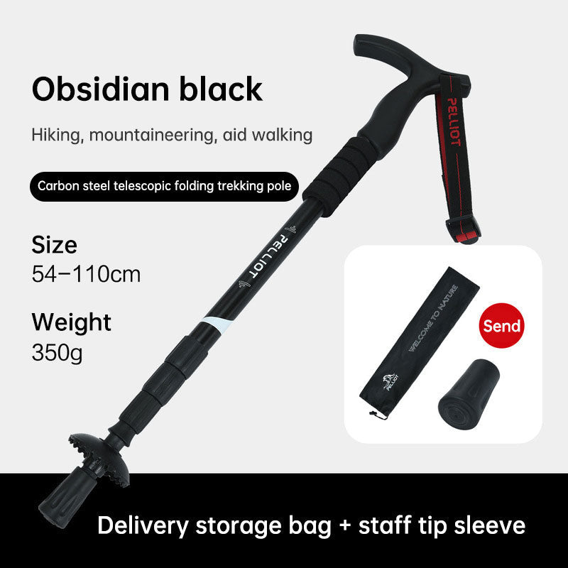 Telescopic Hiking Stick 54–110cm (6061 Aluminum) – Black Outdoor Gear for 54 - 110cm (6 view)