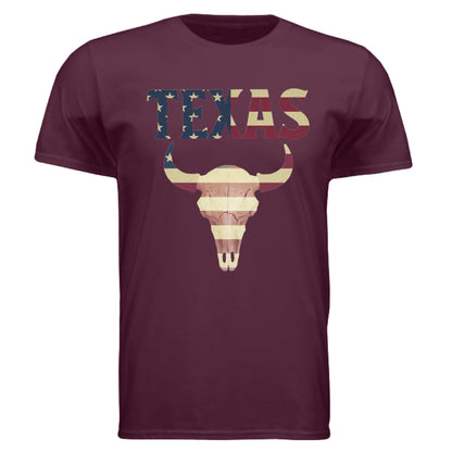 Texas Flag Longhorn Tee – Bold Patriotic Design | RM Outpost Apparel – Maroon T-Shirt for American Flag (21 view)
