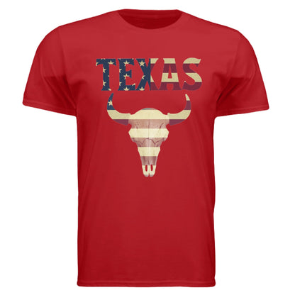 Texas Flag Longhorn Tee – Bold Patriotic Design | RM Outpost Apparel – Red T-Shirt for American Flag (1 view)
