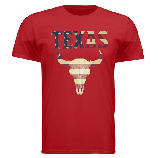 Texas Flag Longhorn Tee – Bold Patriotic Design | RM Outpost Apparel – Red T-Shirt for American Flag (1 view)