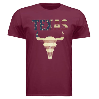 Texas Flag Longhorn Tee – Bold Patriotic Design | RM Outpost Apparel – Cardinal Red T-Shirt for American Flag (9 view)