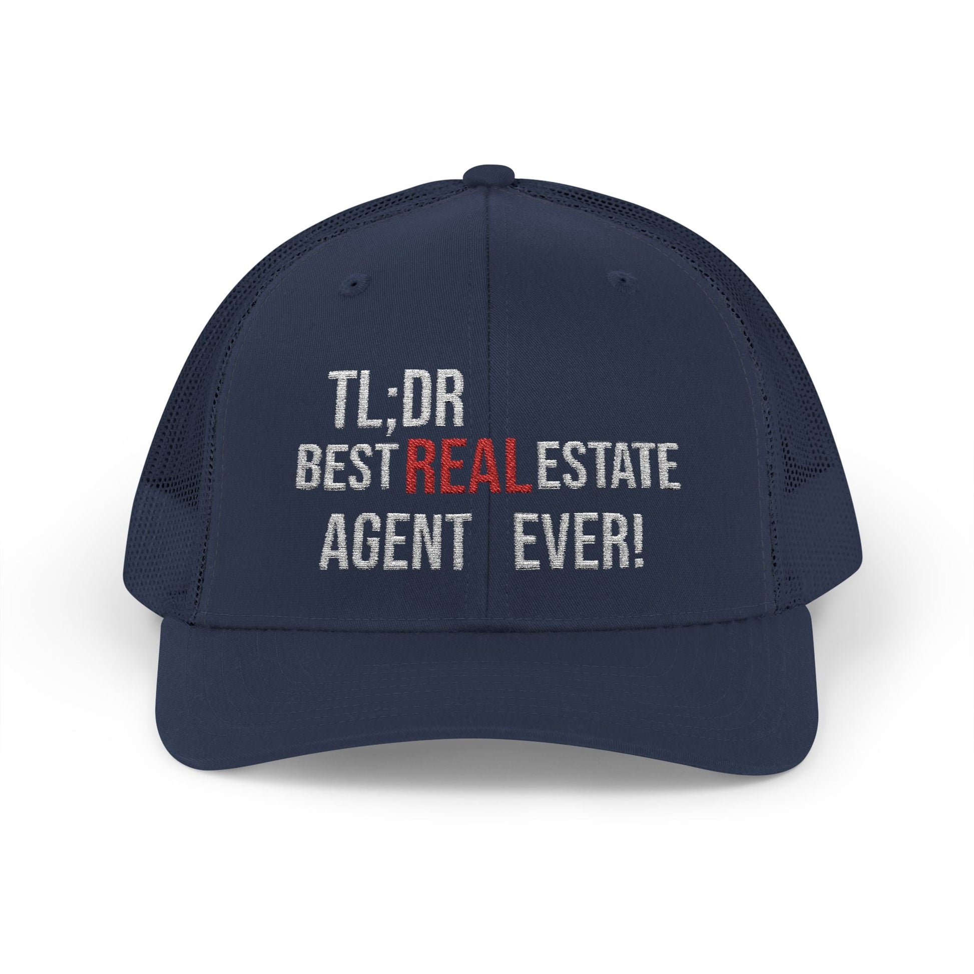 TL;DR: Best Real Estate Agent Ever Hat – Trucker Cap With Bold Statement – Navy Hats for Casual Headwear (29 view)