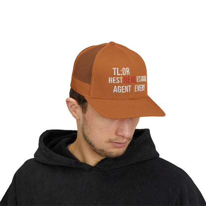 TL;DR: Best Real Estate Agent Ever Hat – Trucker Cap With Bold Statement – Caramel Hats for Casual Headwear (19 view)