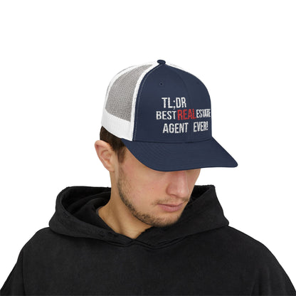 TL;DR: Best Real Estate Agent Ever Hat – Trucker Cap With Bold Statement – Navy / White Hats for Casual Headwear (35 view)