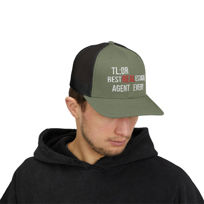 TL;DR: Best Real Estate Agent Ever Hat – Trucker Cap With Bold Statement – Black Hats for Casual Headwear (15 view)