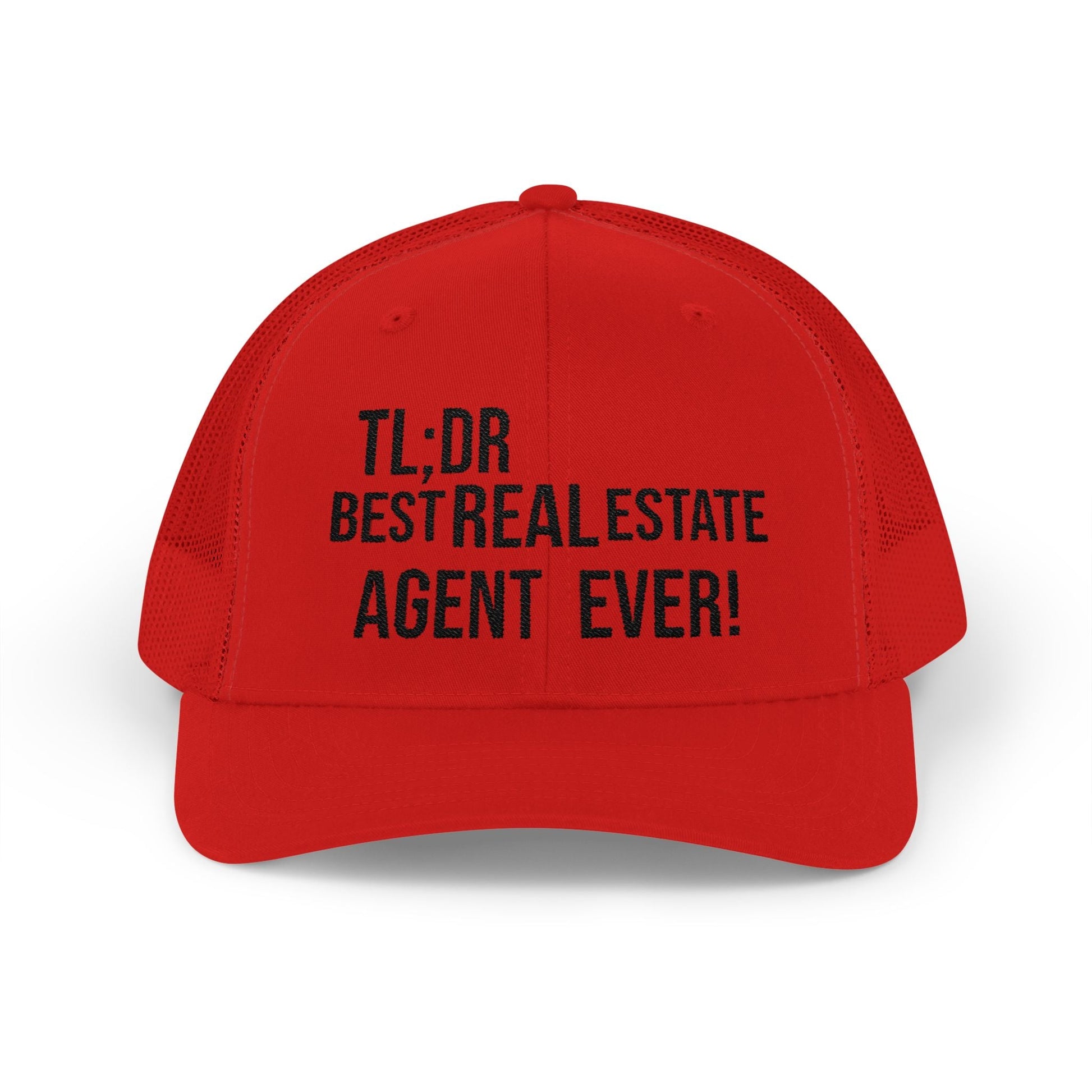 TL;DR: Best Real Estate Agent Ever – Monochrome Trucker Hat – Red Hats for Casual Headwear (17 view)