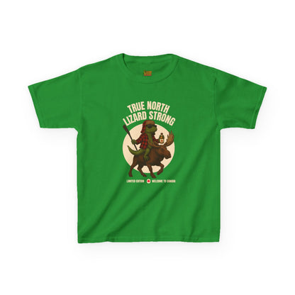 True North Lizard Strong Kids Shirt – Canada Edition Chaos Tee | Funny Moose & Hockey Graphic – Irish Green Kids clothes for Animal Graphic Tee (7 view)