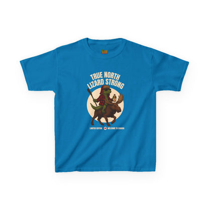 True North Lizard Strong Kids Shirt – Canada Edition Chaos Tee | Funny Moose & Hockey Graphic – Sapphire Kids clothes for Animal Graphic Tee (8 view)