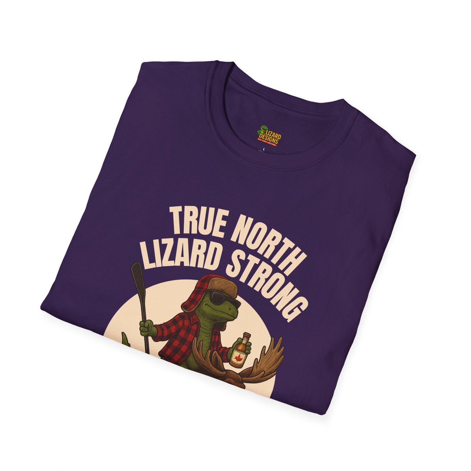 True North Lizard Strong Shirt – Canada Edition Chaos Tee | Funny Moose & Hockey Graphic – Navy T-Shirt for Adventure Vibes Tee (32 view)