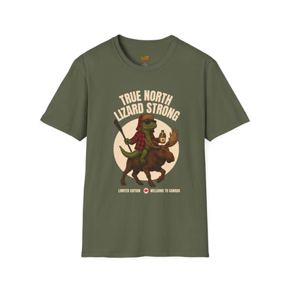 True North Lizard Strong Shirt – Canada Edition Chaos Tee | Funny Moose & Hockey Graphic – Military Green T-Shirt for Adventure Vibes Tee (18 view)