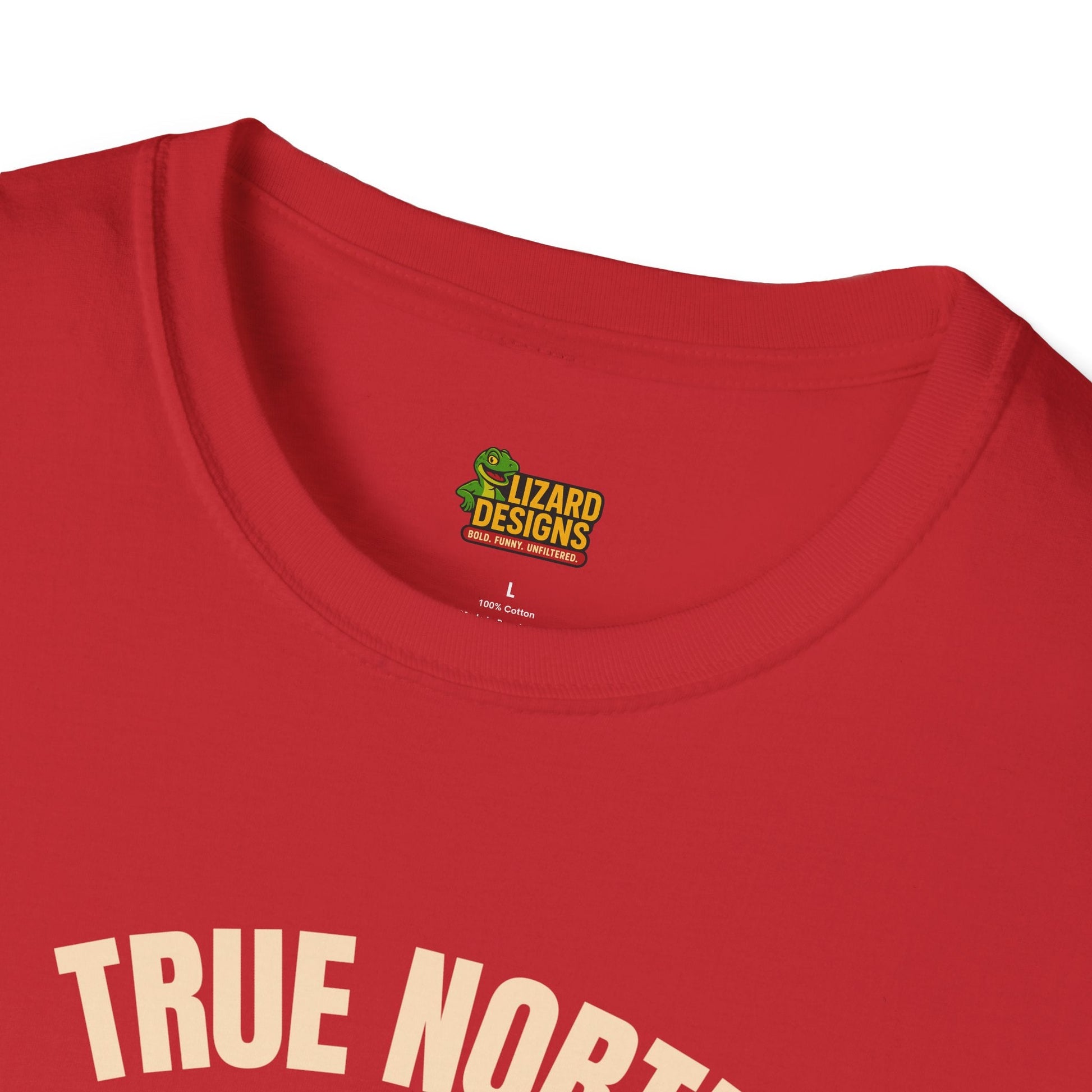 True North Lizard Strong Shirt – Canada Edition Chaos Tee | Funny Moose & Hockey Graphic – Red T-Shirt for Adventure Vibes Tee (3 view)