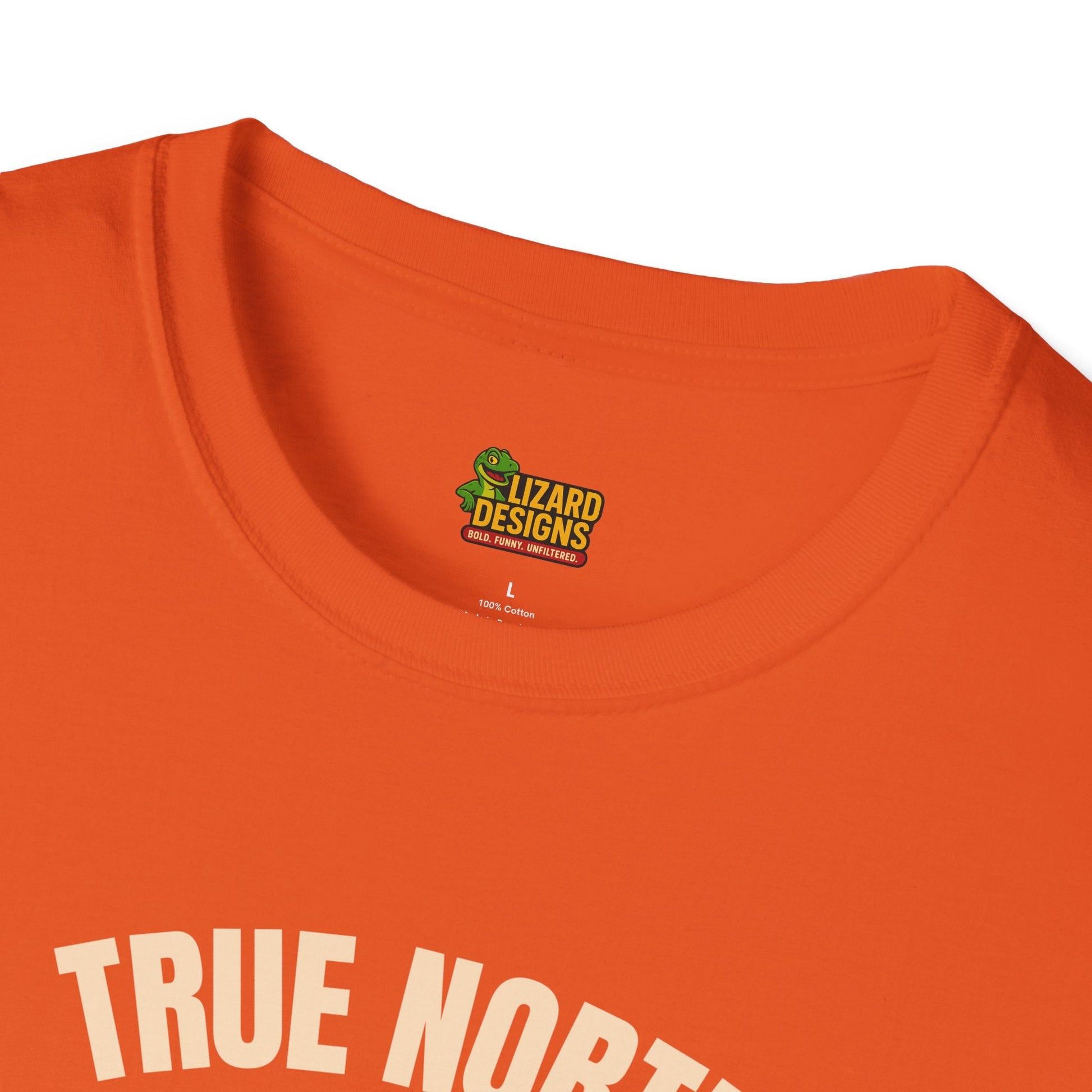 True North Lizard Strong Shirt – Canada Edition Chaos Tee | Funny Moose & Hockey Graphic – Orange T-Shirt for Adventure Vibes Tee (11 view)
