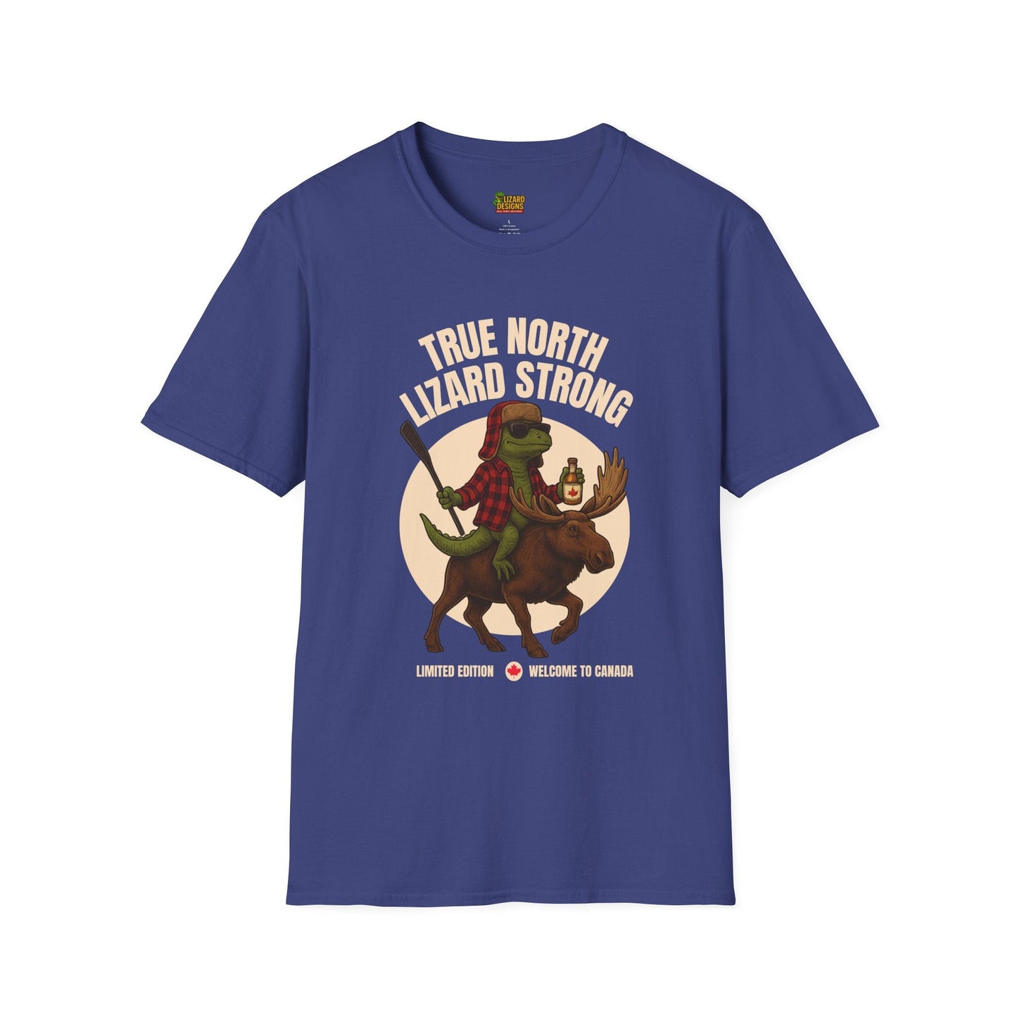 True North Lizard Strong Shirt – Canada Edition Chaos Tee | Funny Moose & Hockey Graphic – Metro Blue T-Shirt for Adventure Vibes Tee (22 view)
