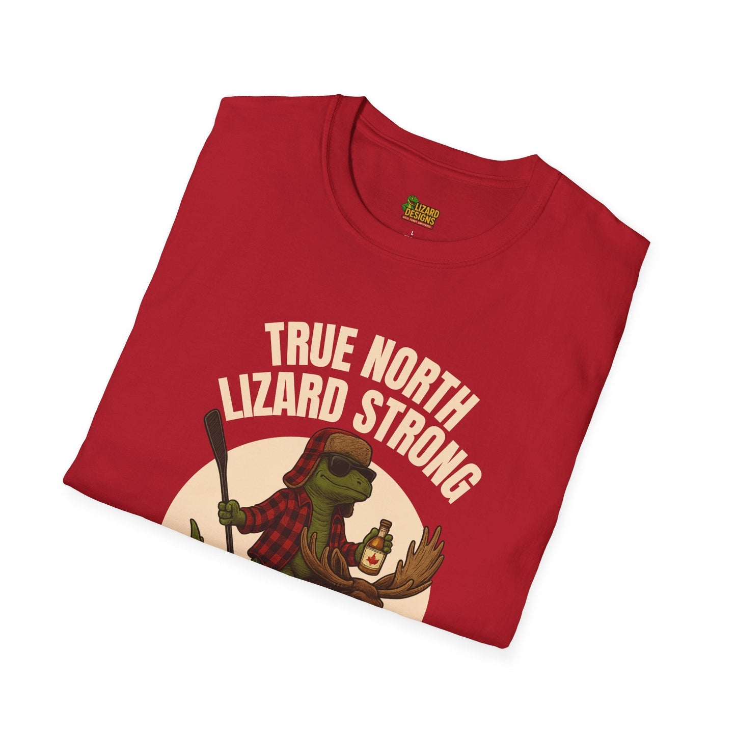 True North Lizard Strong Shirt – Canada Edition Chaos Tee | Funny Moose & Hockey Graphic – Cherry Red T-Shirt for Adventure Vibes Tee (40 view)