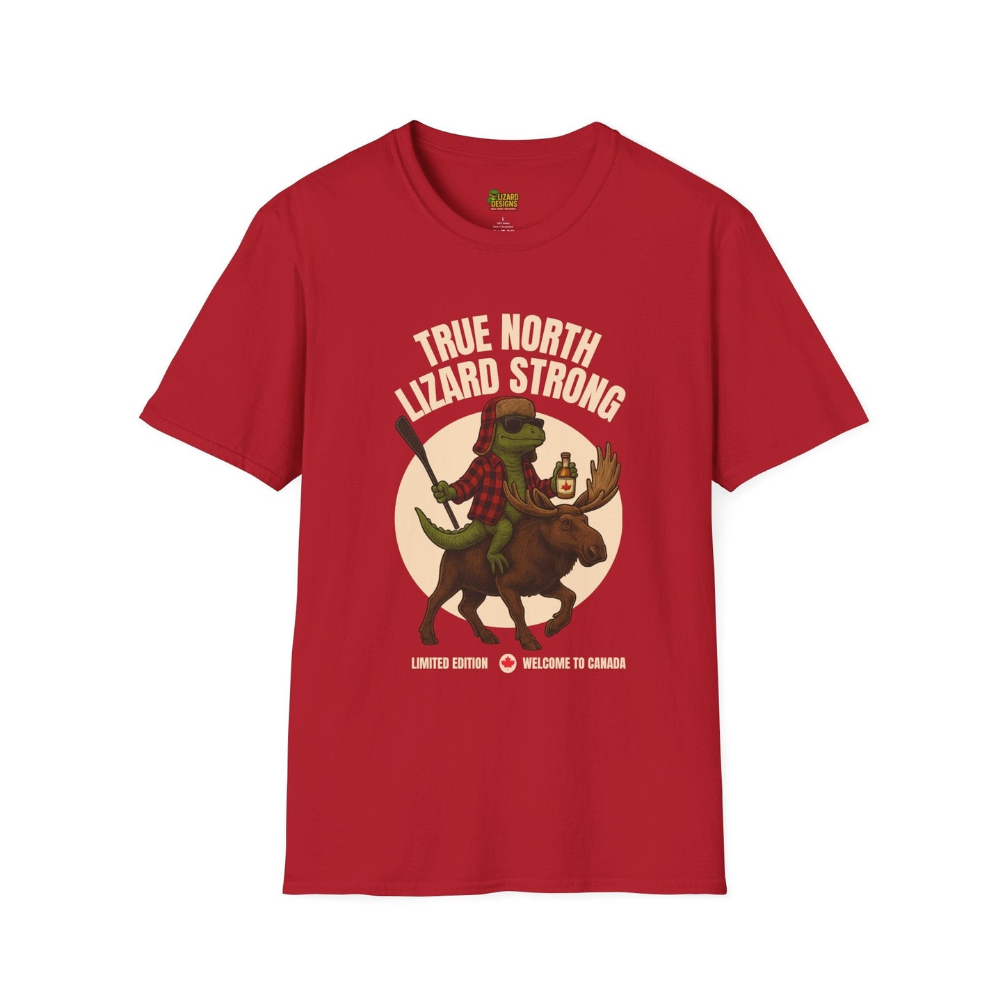 True North Lizard Strong Shirt – Canada Edition Chaos Tee | Funny Moose & Hockey Graphic – Cherry Red T-Shirt for Adventure Vibes Tee (37 view)