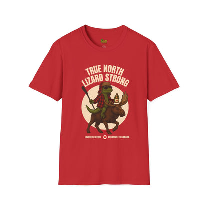 True North Lizard Strong Shirt – Canada Edition Chaos Tee | Funny Moose & Hockey Graphic – Red T-Shirt for Adventure Vibes Tee (1 view)