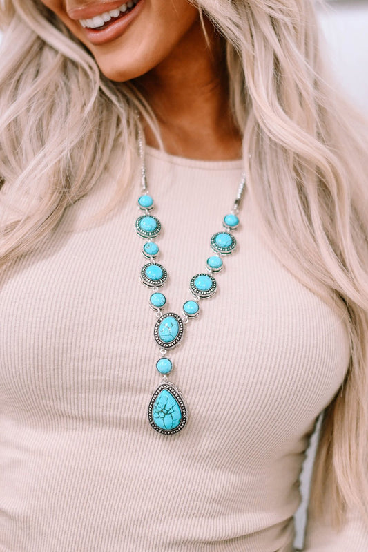 Turquoise Water Drop Accent Necklace – Blue Accessories for Shopify Collective (1 view)