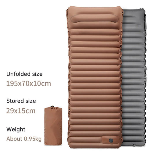 Ultralight Camping Sleeping Pad – Self - Inflating, Built - In Pump | Backpacking & Travel – Brown Camping Gear for backpacking gear (1 view)