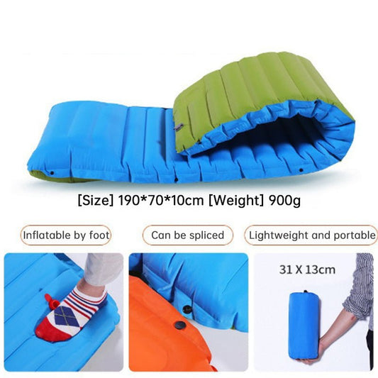Ultralight Camping Sleeping Pad – Self - Inflating, Built - In Pump | Backpacking & Travel – Blue Camping Gear for backpacking gear (2 view)