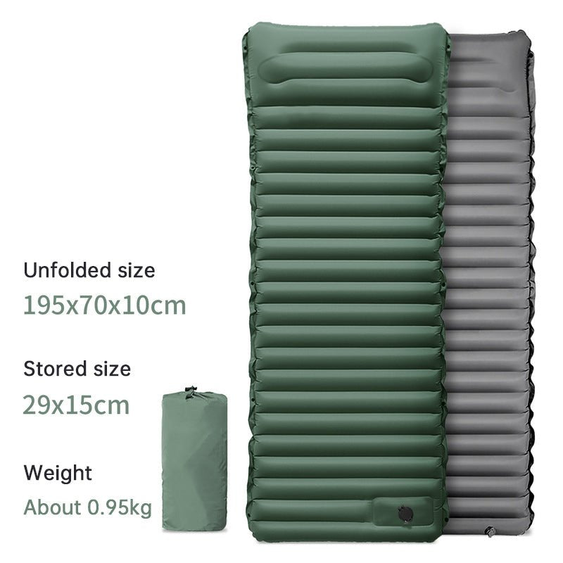 Ultralight Camping Sleeping Pad – Self - Inflating, Built - In Pump | Backpacking & Travel – Green Camping Gear for backpacking gear (3 view)