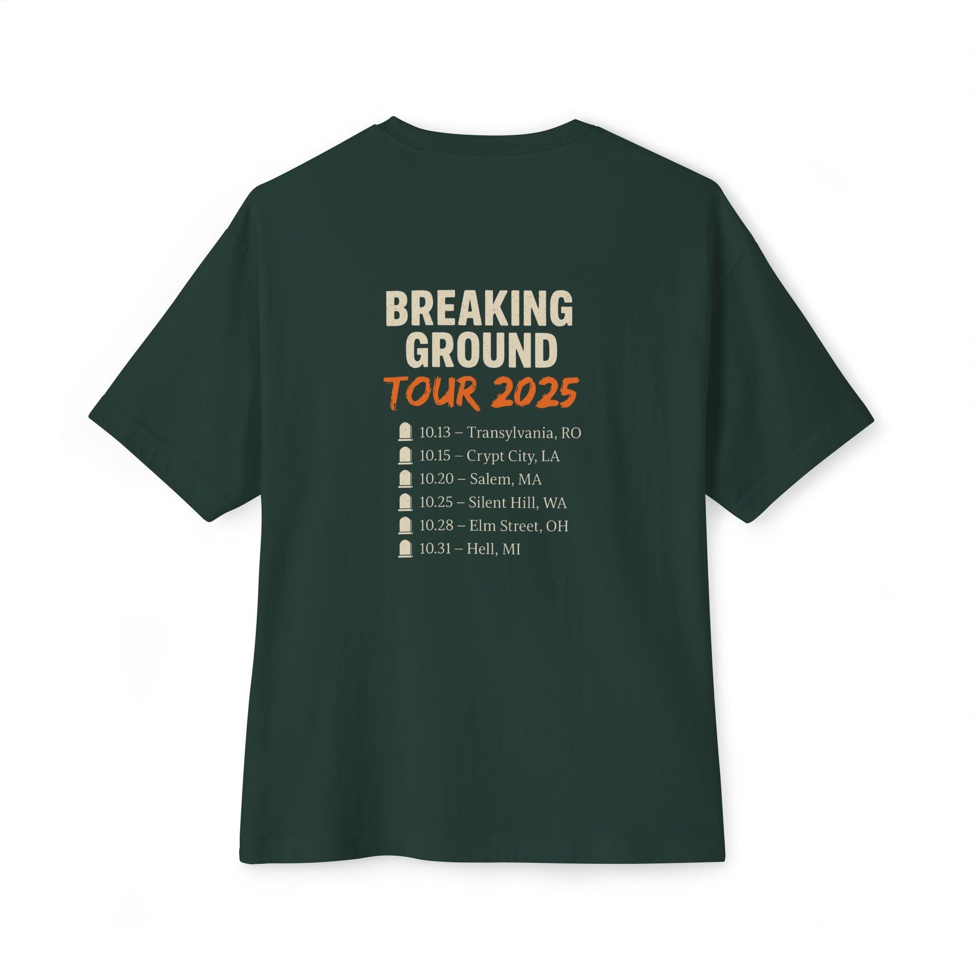 Undead Heads – Breaking Ground Tour 2025 Graphic Tee | Vintage Rock Band Shirt, Halloween Music Festival Merch – Navy T-Shirt for alternative style (15 view)