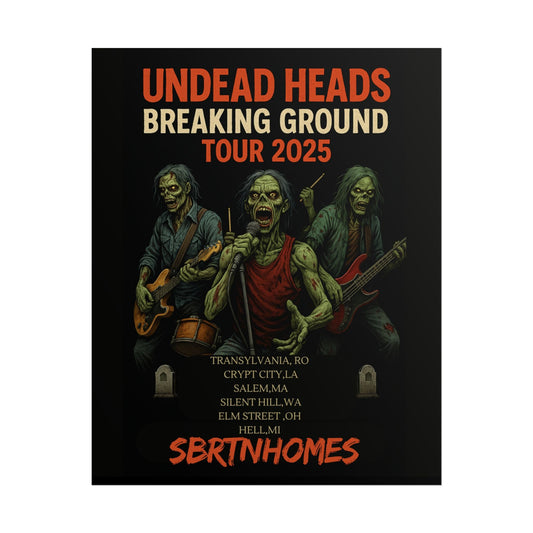 Undead Heads Concert Poster, Gothic Wall Art, Halloween Decor, Musician Gift, Vintage Style Print – 8″ x 10″ (Vertical) Poster for art prints (2 view)