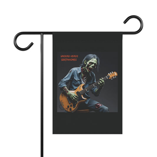 Undead Heads Garden Banner – Spooky Zombie Band Flag | Halloween Outdoor Yard Decor – 12'' × 18'' Home Decor for Decorative Banner (1 view)
