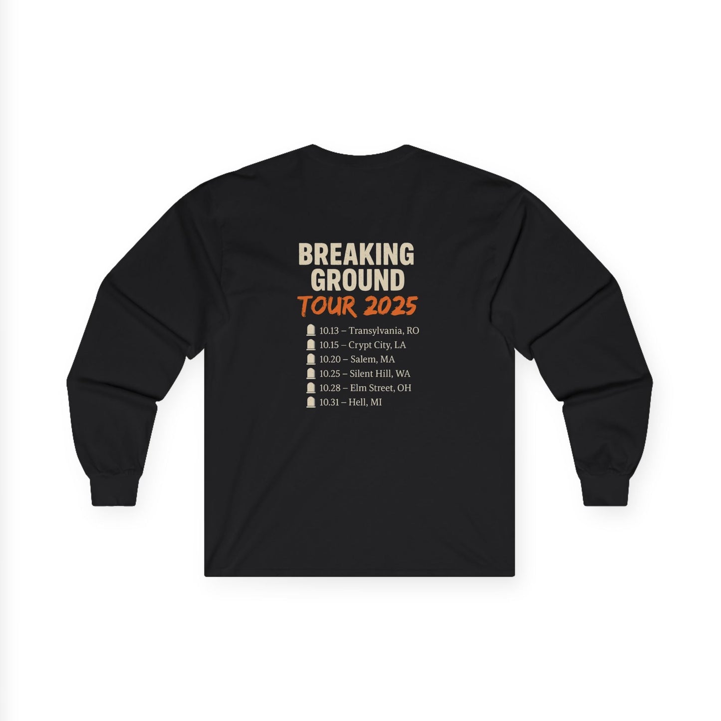 Undead Heads Long Sleeve Tour Tee – Vintage Rock Band Shirt | Music Festival Apparel & Gift for Music Fans – Black Long - sleeve for band merch (2 view)