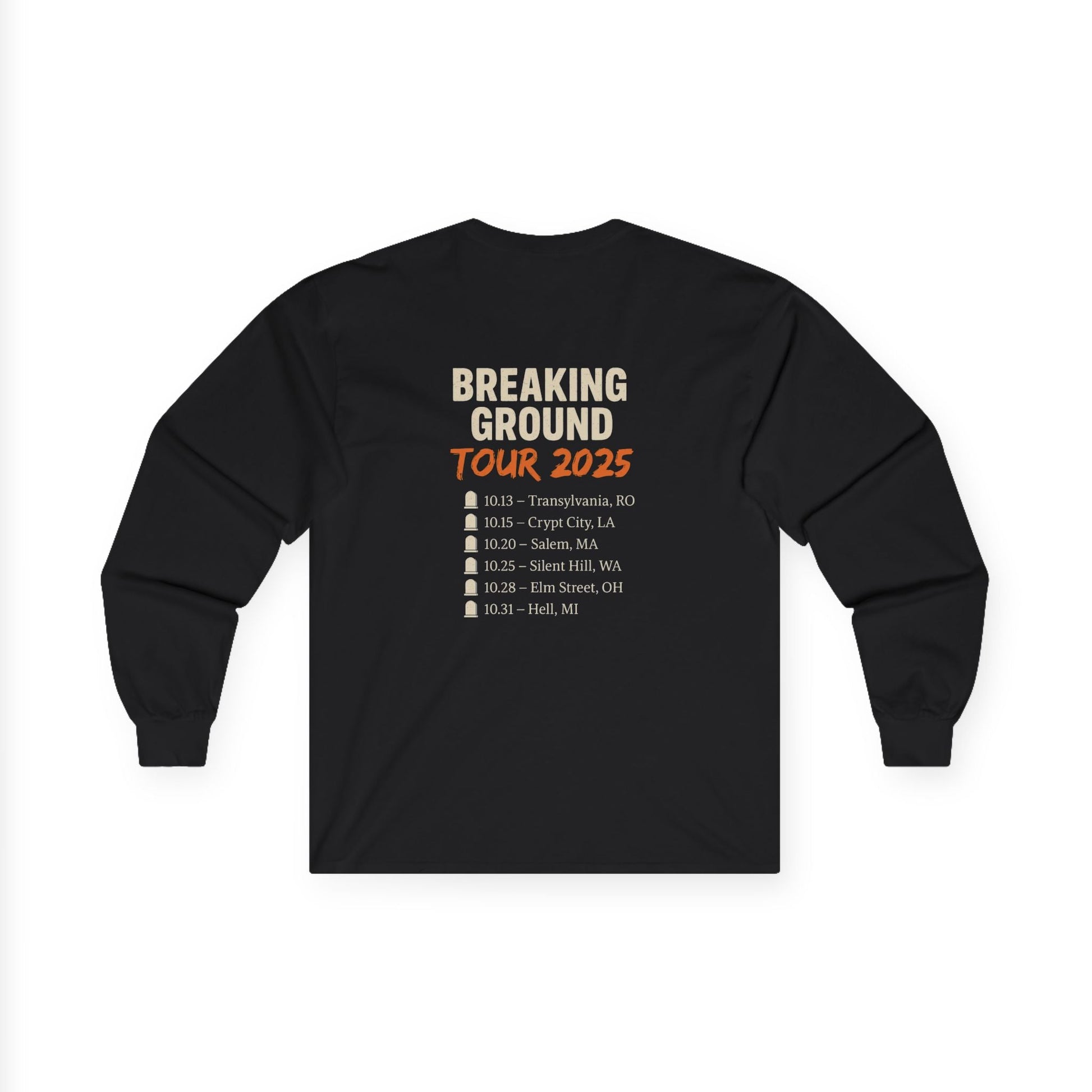 Undead Heads Long Sleeve Tour Tee – Vintage Rock Band Shirt | Music Festival Apparel & Gift for Music Fans – Black Long - sleeve for band merch (2 view)