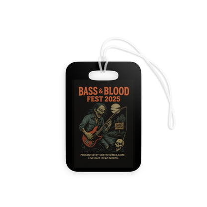 Bass & Blood Fest 2025 Tour Pass – Zombie Rock Luggage Tag | Travel Accessory for Music Fans – Rectangle Accessories for Adventure Travel (1 view)