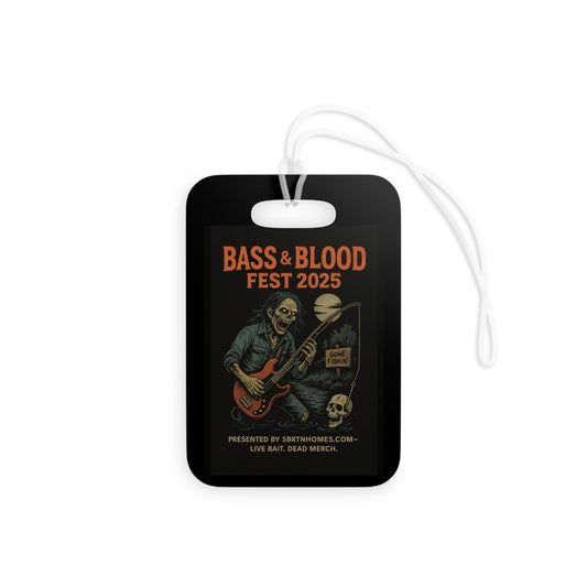 Bass & Blood Fest 2025 Tour Pass – Zombie Rock Luggage Tag | Travel Accessory for Music Fans – Rectangle Accessories for Adventure Travel (1 view)