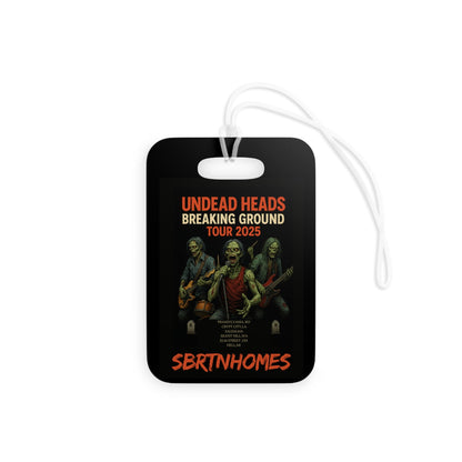 Undead Heads Tour Pass Luggage Tag – Zombie Rocker Travel Accessory | Band Merch Gift – Rectangle Accessories for Adventure Travel (2 view)