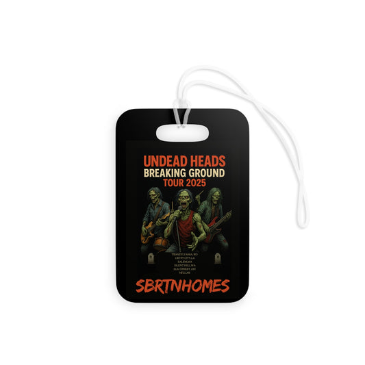 Undead Heads Tour Pass Luggage Tag – Zombie Rocker Travel Accessory | Band Merch Gift – Rectangle Accessories for Adventure Travel (2 view)