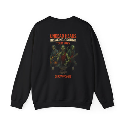 Undead Heads Tour Sweatshirt – Heavy Blend Crewneck | Festival Apparel & Concert Gift for Music Fans – Black Sweatshirt for band merchandise (1 view)