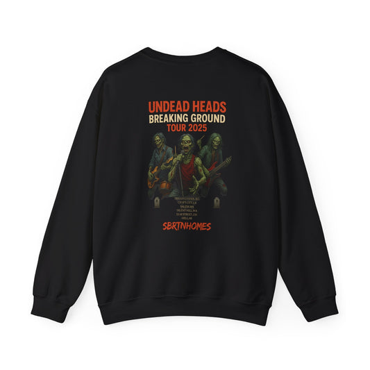 Undead Heads Tour Sweatshirt – Heavy Blend Crewneck | Festival Apparel & Concert Gift for Music Fans – Black Sweatshirt for band merchandise (1 view)