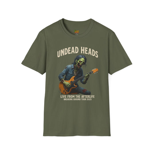 Undead Heads Tour T-Shirt – Vintage Zombie Band Tee for Rock Fans & Halloween Rebels | Lizard Designs – S T-Shirt for Concert Gift (2 view)