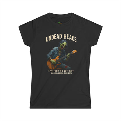 Undead Heads Women’s Tour Tee – Softstyle Graphic Rock Shirt | Music Lover Gift & Concert Apparel – Black T-Shirt for boho chic apparel (1 view)